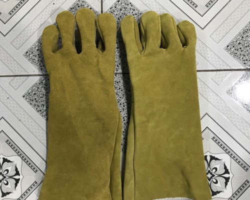 Găng tay da hàn dài 2 lớp